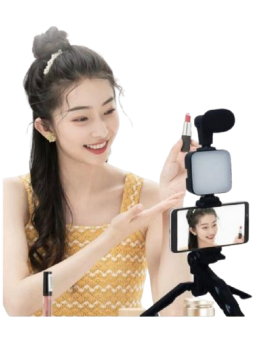 SET GRABACION MOVIL 3 EN 1 (TRIPODE + MICRO + LUZ)