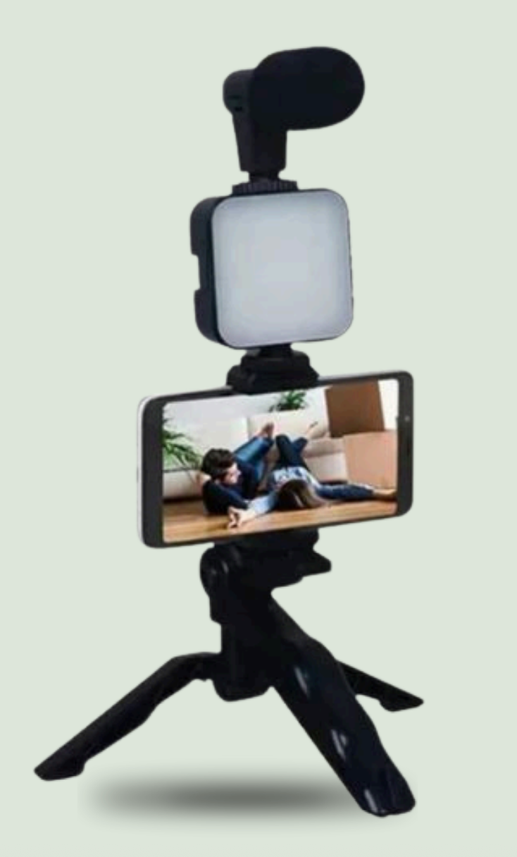SET GRABACION MOVIL 3 EN 1 (TRIPODE + MICRO + LUZ)