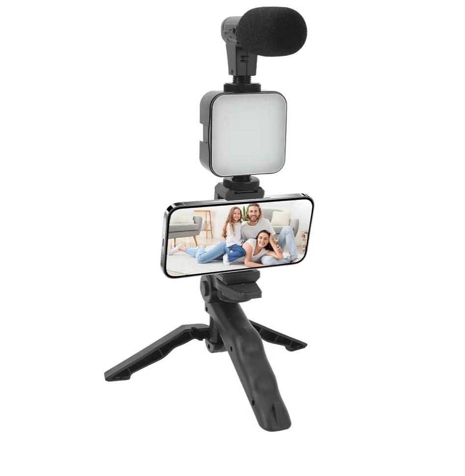 SET GRABACION MOVIL 3 EN 1 (TRIPODE + MICRO + LUZ)